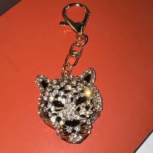 Gold and Black Leopard Keychain